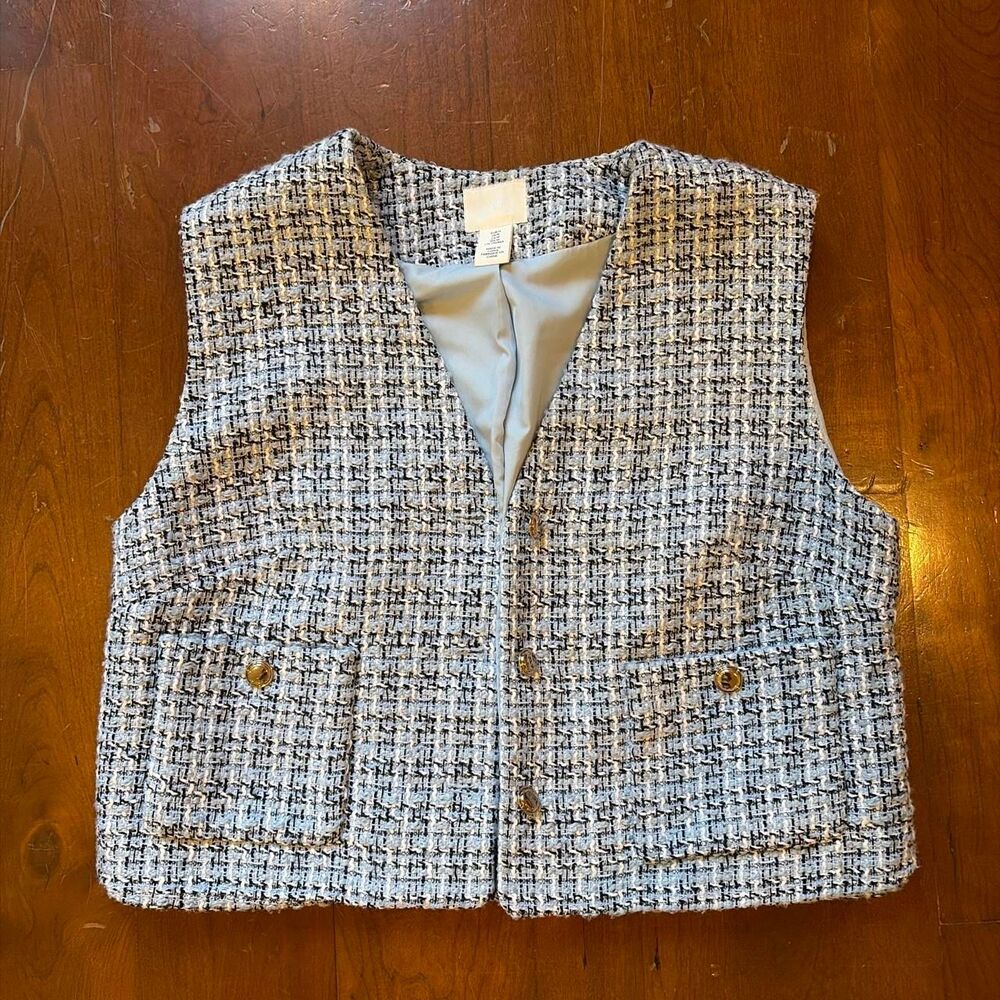H-m Women's Blue and Grey Gilet